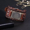 thumbnail image 4 of RSAMD Vintage Amulet Gothic The Sigil of Archangel Uriel key of Solomon Charm Bracelet-brown leather, antique bronze, 4 of 9