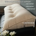 thumbnail image 3 of Triangle Reading Pillow with Button, Headboard Wedge Backrest Pillow King Size – Beige, 71" × 20" × 8", 3 of 5