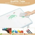 thumbnail image 6 of Kids Table & 2 Chair Set,Square Table and Chairs Set,Height Adjustable Toddler Table with Graffiti Desktop,Children Multi-Activity Table for 2,Kids Furniture for Ages 2-8, 6 of 9