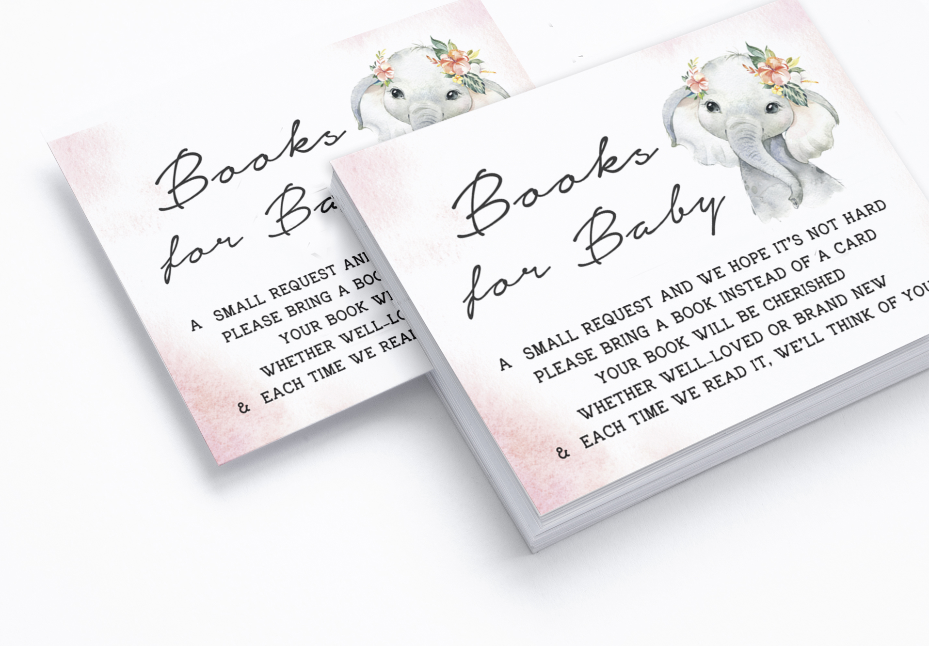 Inkdotpot 30Baby Elephant Girl Jungle Animals Baby Shower Book Request Cards Bring A Book Instead Of A Card Baby Shower Invitations Inserts Games