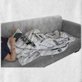 thumbnail image 6 of Fishing Soft Flannel Fleece Throw Blanket, Hand Drawn Tools Set Rod Salmon and Perch Bucket Net Float Ribbon Print, Cozy Plush for Indoor and Outdoor Use, 60" x 80", Black White, by Ambesonne, 6 of 6