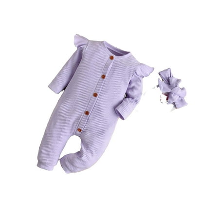 

Plain Round Neck Tee Long Sleeve Lilac Purple Baby Jumpsuits (Baby s)