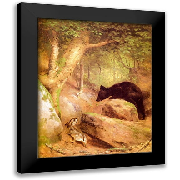 Beard, William Holbrook 12x14 Black Modern Framed Museum Art Print Titled - The Disputed Way
