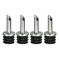 Stainless Steel Bottle Pourers, 4Pack Olive Oil Spout, for Pours Liquid, Most Liquor Bottles (Black)