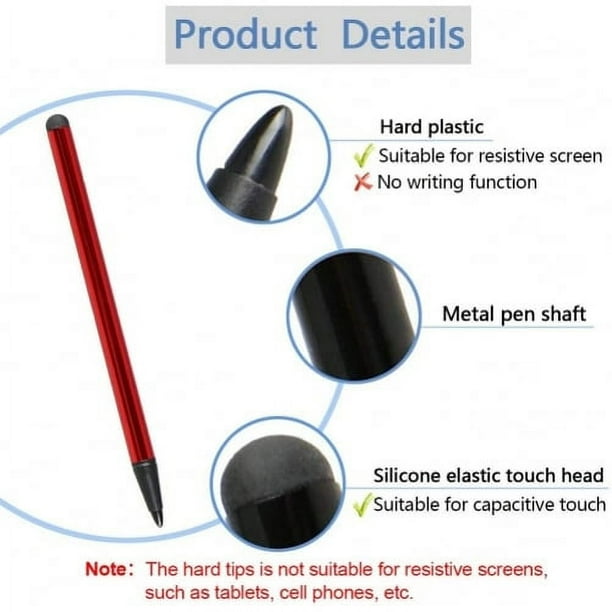 Red Stylus Capacitive and Resistive Pen Touch Lightweight L9J for