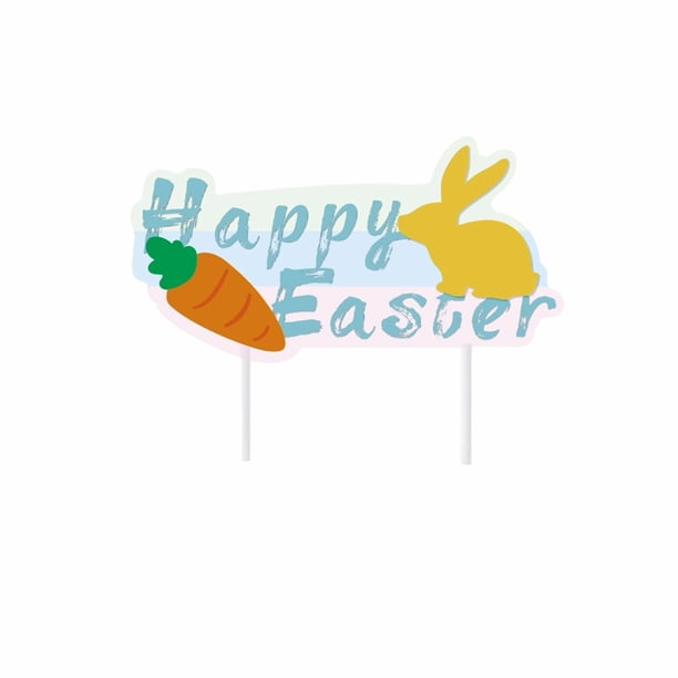Pastel de Pascua Topper, Pastel de Papel Multicolor Toppers 8x4.5cm Conjunto de 5 para la Decoración Del Postre, la Hornería de las Vacaciones de Pascua Y la Fiesta