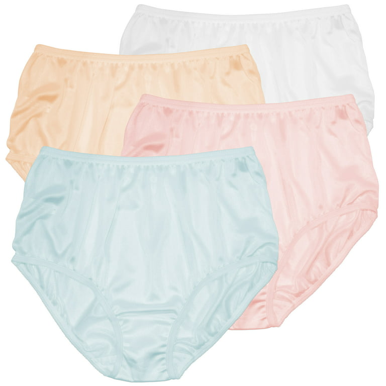 Women's Teri Cotton Full Cut Brief Panties Assorted 4-Pack