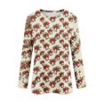 thumbnail image 6 of KICILVS Womens Christmas Tops Bells Print Long Sleeve Crew Neck T Shirt Casual Holiday Blouse for Christmas Day Outfits, 6 of 8