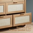 thumbnail image 4 of ARKANTOS 7 Drawer Rattan Dresser,Wood Storage Closet,Bohemian Chest of Drawers for Bedroom,Natural Oak, 4 of 8