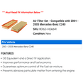 thumbnail image 2 of Air Filter Set - Compatible with 2001 - 2005 Mercedes-Benz C240 2002 2003 2004, 2 of 2