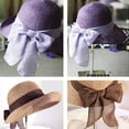 thumbnail image 5 of For Women Foldable Travel With Ribbon Straw Hat Beach Outing Sun Hat UV Protection Visor Summer Hat BEIGE, 5 of 8