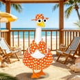 thumbnail image 5 of Ccwuwei Porch Goose Summer Outfit, UV Resistant Goose Accessories with Sunglasses Headwear, 23 in Large Porch Goose Clothes, Outdoor Garden Pool Party Costume Set - Orange, 5 of 7