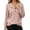 Pink, variant on Women's Button Detail Knit Pullover Sweater Stand Collar Soft Loose Fit Long Sleeve Top Comfortable Casual Fall Winter Outfit