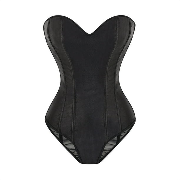 Corsé vintage con tirantes y estampado de vendaje para mujer, top de poliéster moldeador