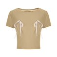 thumbnail image 5 of pstuiky Shirts for Women Fashion Crew Neck Short Sleeve Women'S Blouses Business Casual Loose Fit Solid Color Basic Tshirts Work Blouses for Women, 5 of 7