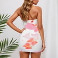 thumbnail image 5 of Floral Print Bodycon Mini Dress for Women Sleeveless Wrap Ruffle Detail Party Club Night Out Bandeau Gown Pink XL, 5 of 7