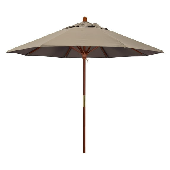 California Umbrella 9 ft. Sunbrella Marenti Wood Market Umbrella