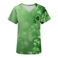 thumbnail image 6 of Gamivast St Patricks Day Scrubs for Women Plus Size Shamrocks Printed V Neck Short Sleeve Scrub with Pockets Loose Fitted Tunic T Shirts St Patricks Outfits, 6 of 6