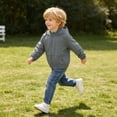 thumbnail image 7 of Enjoytime Boys Hooded Zip Up Lightweight Windbreaker Solid Color Thin Casual Outerwear with Pocket, 7 of 7