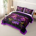 thumbnail image 3 of Erosebridal Neon Game Controller Twin Quilt Set for Boys Men, Purple Black City Graffiti Twin Coverlet Set, 2-Piece, 3 of 7