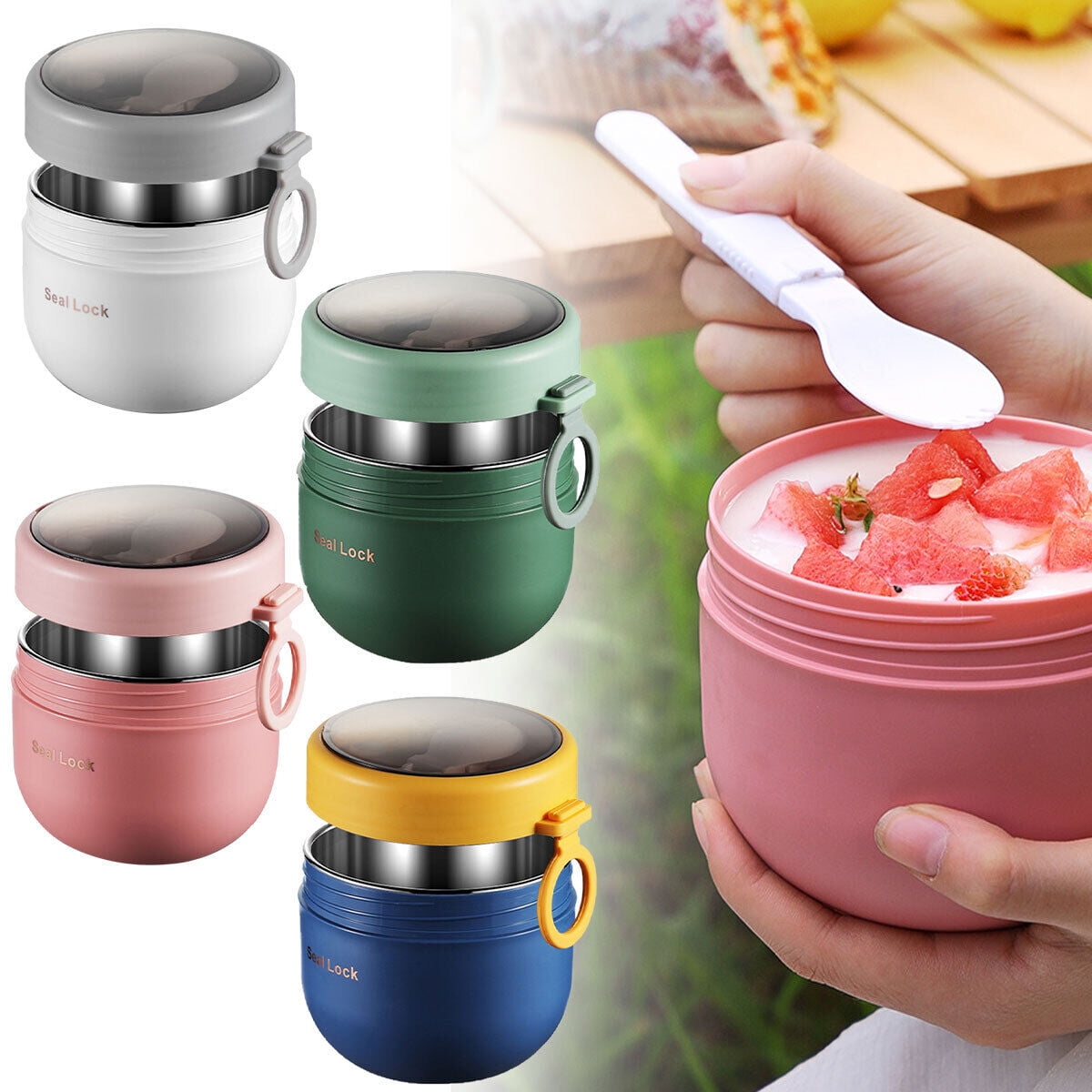 Soup Thermos for Kids, 600ml Stainless Steel Insulated Leak Resistant Soup  Mug with Double Layer