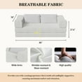 thumbnail image 6 of 80"4-in-1 DIY Floding Out Futon Couch, 78.5" Loveseat Convertible Sleeper Sofa Bed, Chenille Modular Sectional Sofa with Fixed-Shape Frame,for apartment,living room, 6 of 8
