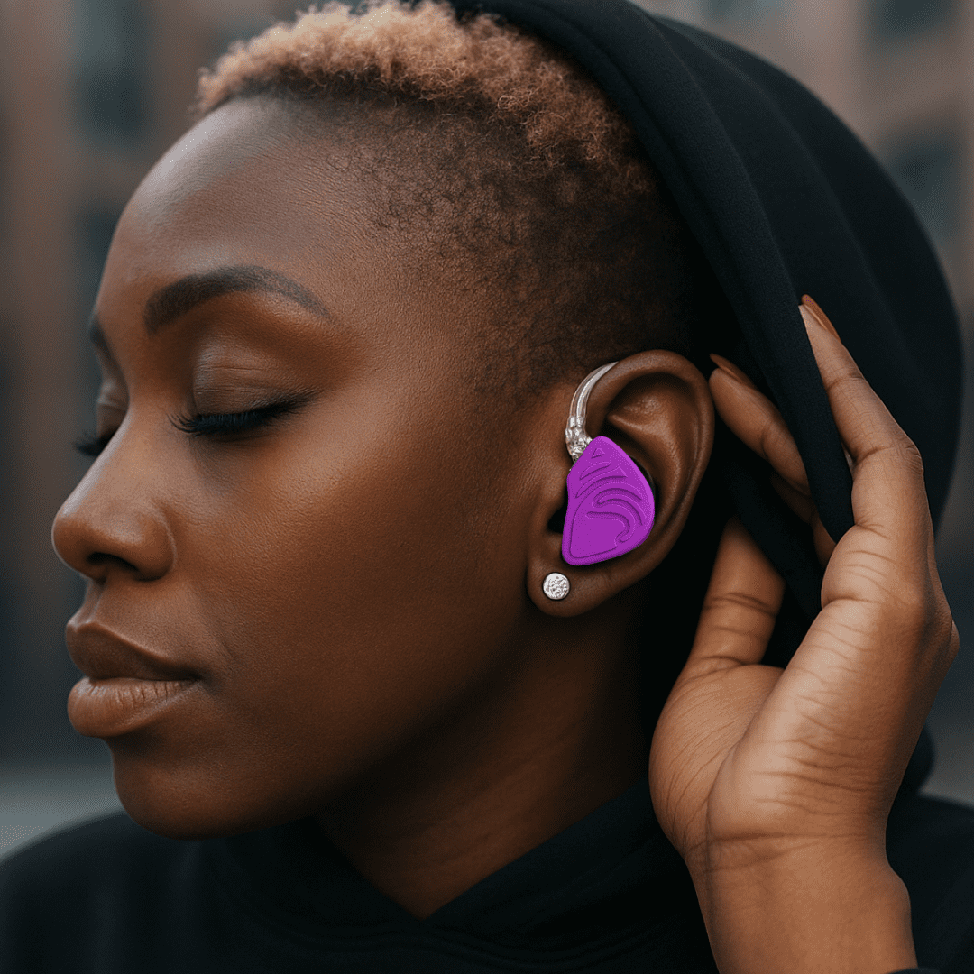 Jrumz XP02 True Wireless Bluetooth Earbuds with Microphone, Rechargeable Case, Replacement Eartips, Earhooks, Sweat-Resistant, Fast Charging, 48-Hour Playtime – Purple