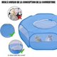 thumbnail image 4 of Parque Infantil para Animales pequeños con Funda Jaula Plegable y portátil Impermeable Transpirable para Conejos, Ardillas, Gatitos, Cachorros, Chinchillas y Erizos Azul, 4 of 5