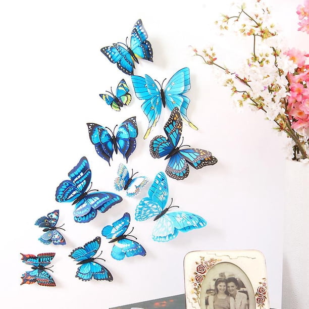 Pegatinas de Pared Decorativas Taian Tridimensional Mariposa ShuxiuWang 3d Con Pegamento