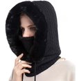 thumbnail image 1 of Máscara de esquí multifuncional para mujer, color negro, cálida máscara de forro polar resistente al viento, traje de esquí de invierno, motocicleta al aire libre, montañismo, camping, senderismo, 1 of 5