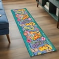 thumbnail image 3 of Watercolor Flip Flops 2'x6' Runner Rugs for Hallway Kitchen Bedside Non Slip, Summer Ocean Coral Starfish Floral Green Entryway Rug Runners with Rubber Backing, Long Carpet Runner for Laundry Room, 3 of 8