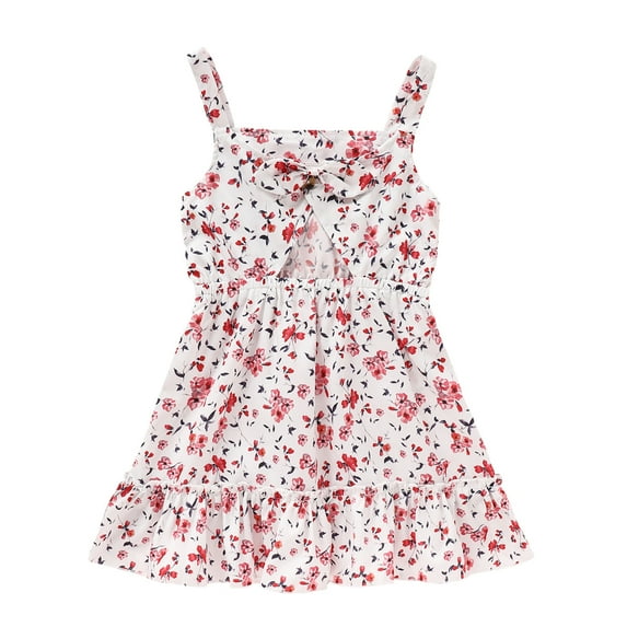 6Y Little Girls Dress 7 Years Little Girls Sleeveless Dress Little Girl Suspender Summer Floral Dress