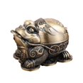 thumbnail image 1 of Toad Frog Animal Metal Ashtray for Cigarettes with Lid Windproof Decorative Cigarette Ashtray Ashtray Holder (Bronze) for Indoor and Outdoor Smokers N, 1 of 4