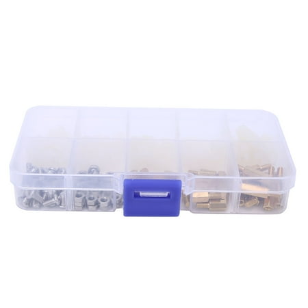 

180Pcs Brass Standoff Nylon/Stainless Steel Hex Nut Screw Set Assortment Kit M3
