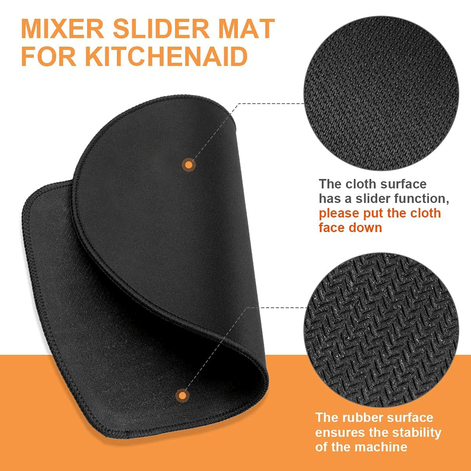 Travelwant Mixer Mover for Stand Mixer Mixer Slider Mat Kitchen Appliance Mats Compatible with 4 5 5 Qt Tilt Head Stand Mixer Artisan Tilt Head Mixer - image 4 of 6