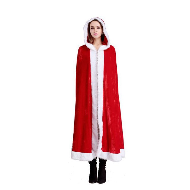 Capa de Navidad Invierno Cálido Con Capucha Halloween Navidad Cosplay Disfraz Papá Noel Disfraces Fiesta Con Capucha Mujeres Vintage Capa Roja Sin Mangas Chaqueta Vestido Felpa (L) oso de fresa Electrónica