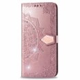 thumbnail image 4 of Glitter Bling Case for Motorola Moto G Stylus 5G 2024, Flip Cover Mandala Embossed Stylish Luxury Wallet Case with Cards Holder & Hand Wrist Shiny Diamond Design Phone Case for Girls Women, Rosegold, 4 of 6