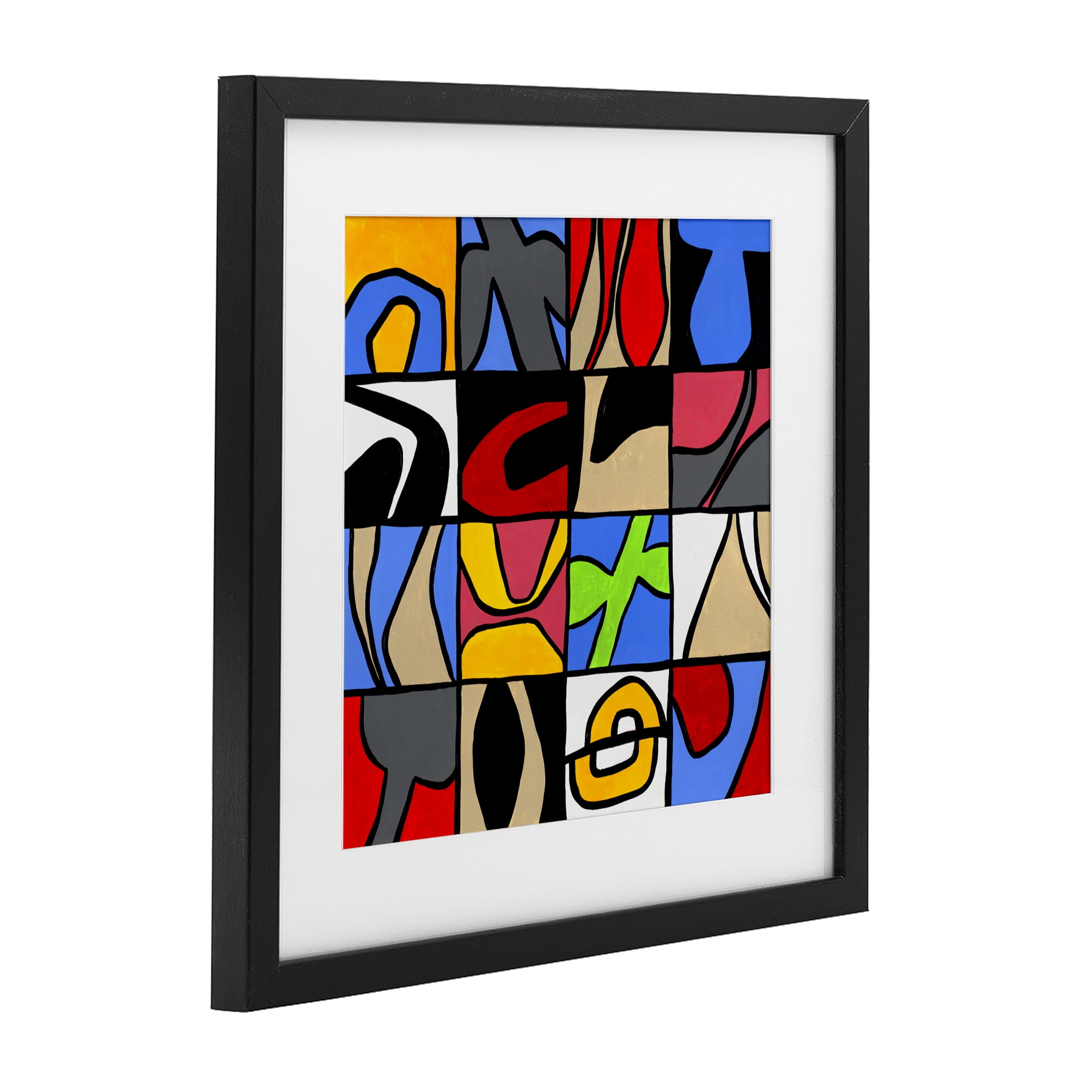 Stupell Industries Alternating Contrast Shapes Abstraction Black Framed Print Under Glass, design by Ruth Fromstein