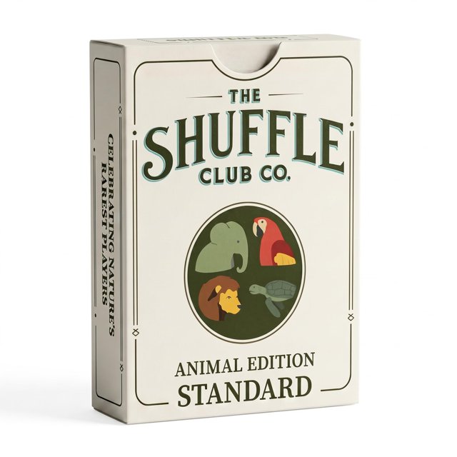 Juego de cartas Shuffle Club Co Animal (baraja individual), baraja de animales salvajes ilustrada a