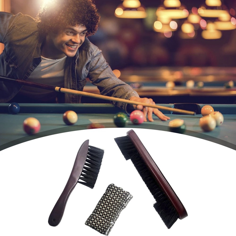 Lot De 2 Brosses Nettoyage Table De Billard – Bois & Poils Doux – Brosse Table + Brosse Rail – Idéal Entretien Billard & Maison