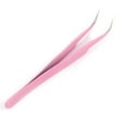 thumbnail image 3 of 2X Steel Pink Btraight + Bend Tweezer For Eyelash YHtensions Nail Art Nippers WA, 3 of 6
