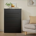 thumbnail image 6 of Aiho 6 Drawer Dresser, Black Wood Storage Cabinet with Cutout Handles for Bedroom, 6 of 6