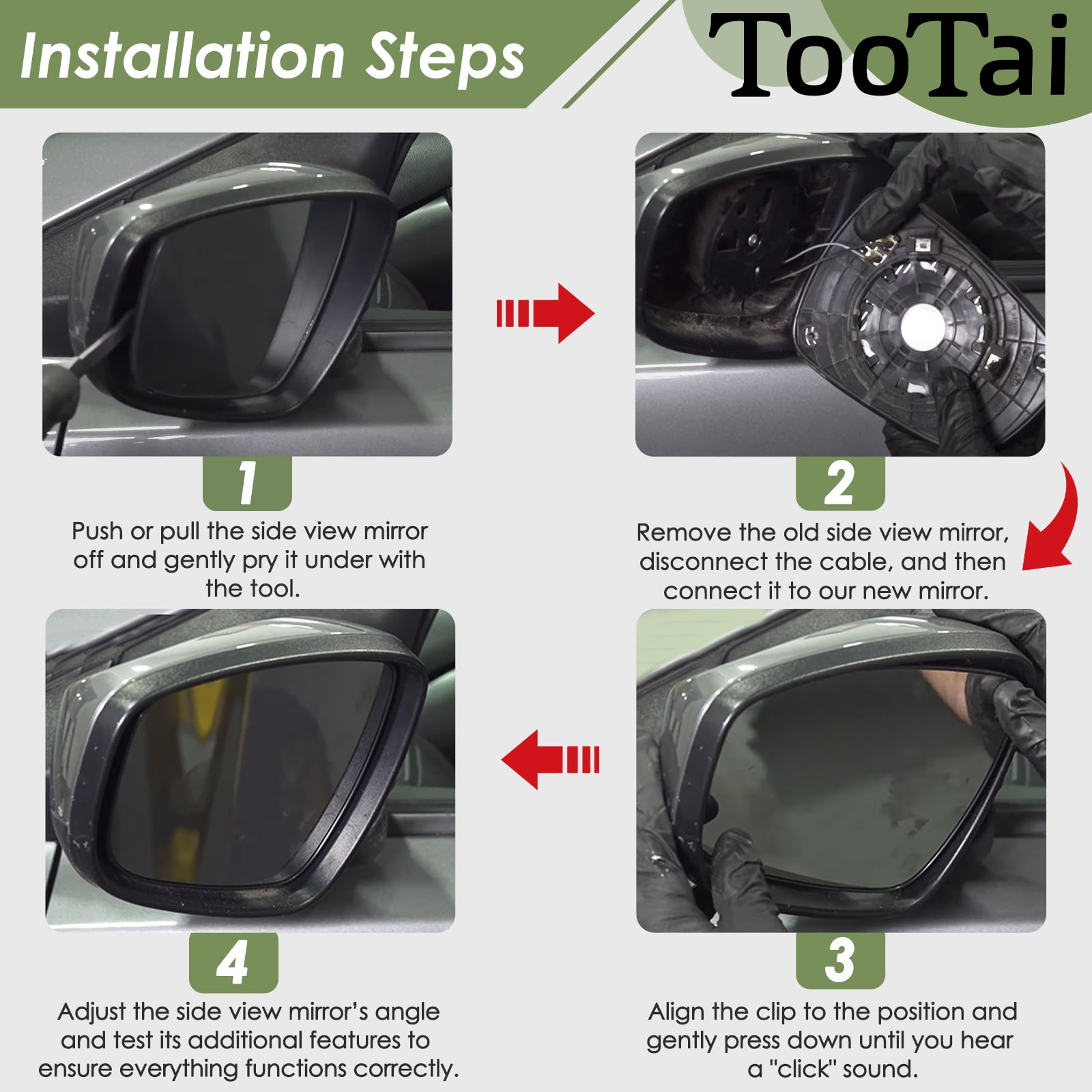 Driver Side Replacement Mirror Glass Compatible with GMC Terrain 2018-2024, Chevy Equinox 2018-2024, Heated with Blind Spot Detection, w/o Auto Dimming, 23406428, LH