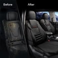 thumbnail image 3 of Juego de fundas de asiento de coche CAROMOP 3D de esponja gruesa en la parte delantera, color negro, 3 of 9