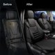 thumbnail image 3 of Juego de fundas de asiento de coche CAROMOP 3D de esponja gruesa en la parte delantera, color negro, 3 of 9