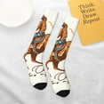 thumbnail image 4 of Daiia Sports Socks Cowboy Riding Horse Printed Novelty Crew Socks for Men Women Knee High Socks Cotton Socks Soft & Breathable Support Unisex Socks, 4 of 9