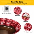 thumbnail image 3 of Elastic Fitted Round Tablecloth, Red Plaid Waterproof Stretch Table Cover for 36"-44" Tables, Modern Art Checkered Farmhouse Washable Outdoor Tablecloths for Patio, Picnic, Camping, 3 of 9