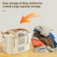 thumbnail image 5 of Xuniizn Laundry Basket, Collapsible Laundry Hamper & Large Storage Bin - Foldable Laundry Baskets with Handles, Space-Saving Laundry Hamper for Home, Dorm, Office, Plastic, Beige, 5 of 8