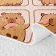 thumbnail image 5 of Manfei Cute Daily Capybara Print Quilt Full,Cartoon Animals Full Bedspread Sets,Brown,3pcs, 5 of 7