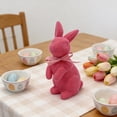 thumbnail image 3 of Tyidzon Flocked Bunny Easter Decorations with Bow Ties, Rabbit Figurines for Easter Centerpieces, Spring Home Tabletop Shelf Decor & Seasonal Gift, 3 of 6